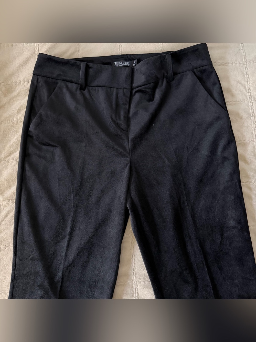 New York & Company Black Velvet Tailored Dress Trousers